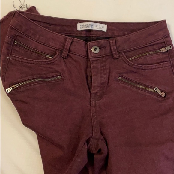 Zara skinny deep maroon jeans size 4 - Picture 2 of 4